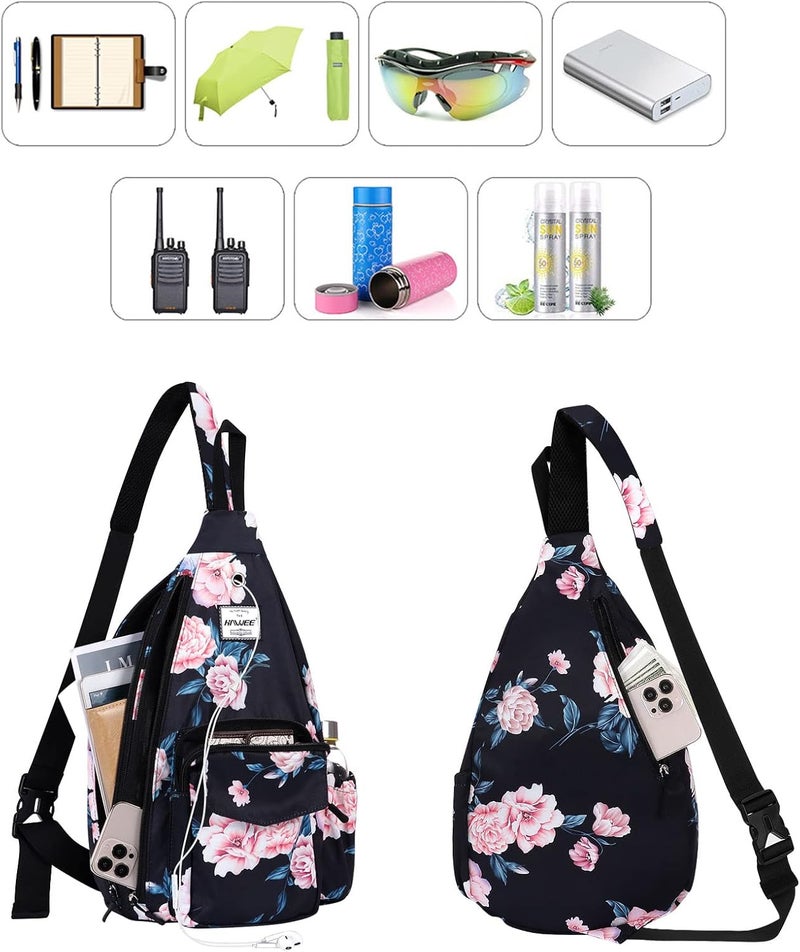 HAWEE Backpack Sling for Women Anti-Water Crossbody Bag Inclined Adjustable Pack | Casual, Adjustable Strap, Water Repellent, for Travel/Sport - Image 2